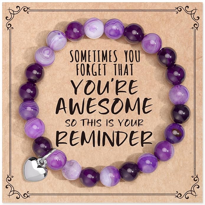 jewelrycard Sometimes You Forget Your Awesome Bracelets for Women, Birthday Christmas Gifts for Women Stocking Stuffers for Teen Girl Gifts Trendy Stuff, Inspirational Jewelry for Women Girls