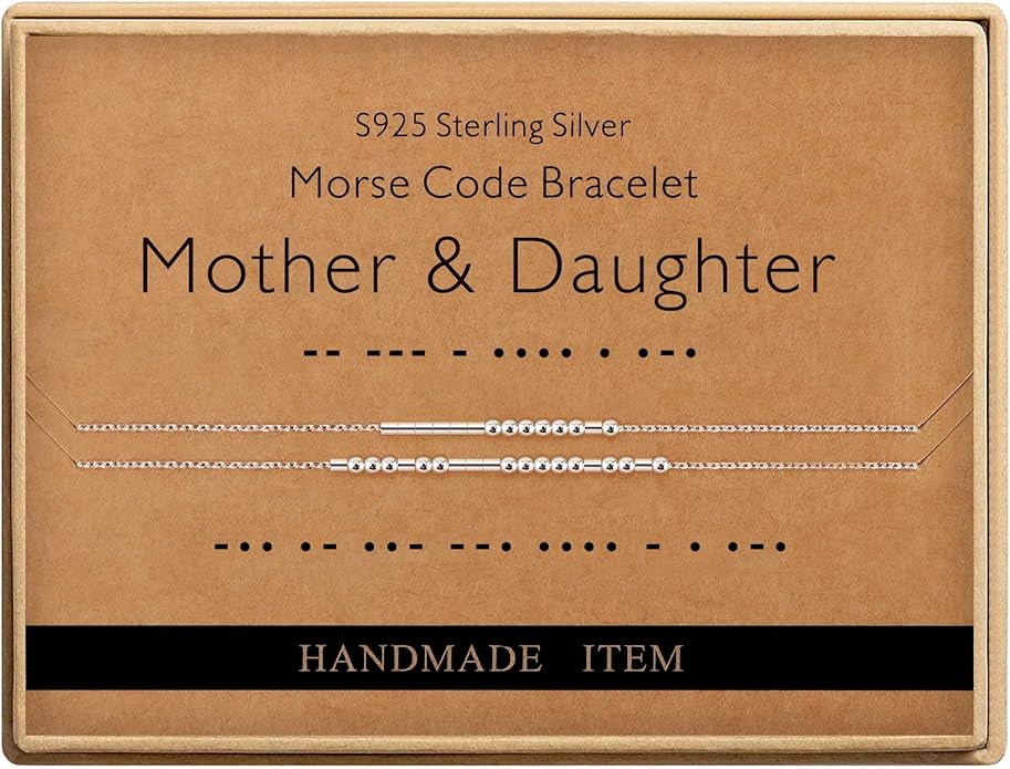 Monily Inspirational Gifts for Women Morse Code Bracelets for Women Funny Bracelet for Friend Funny Gift for Women Sterling Silver Bracelet for Women
