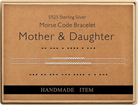 Monily Inspirational Gifts for Women Morse Code Bracelets for Women Funny Bracelet for Friend Funny Gift for Women Sterling Silver Bracelet for Women