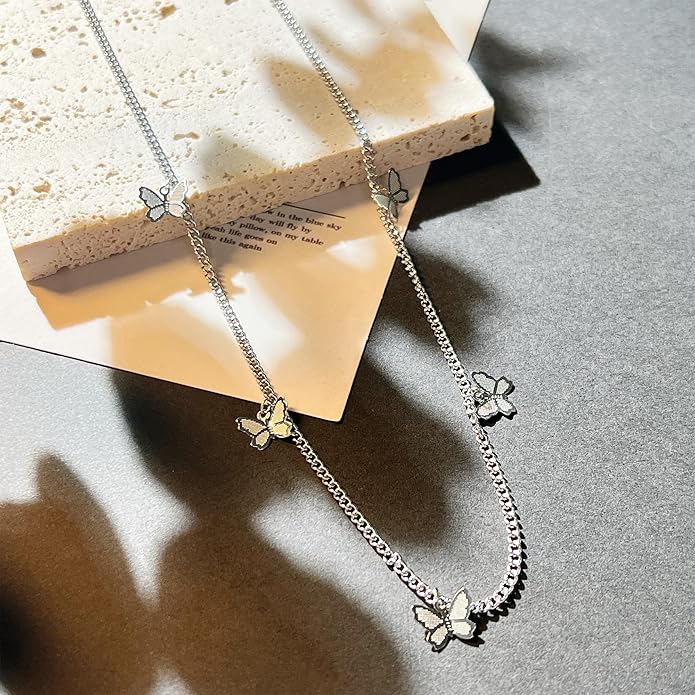 Dainty Gold Butterfly Bow Necklace for Women,18k Gold Plated Choker Necklaces for Women Waterproof & Daily & Simple, Gold Jewelry for Women