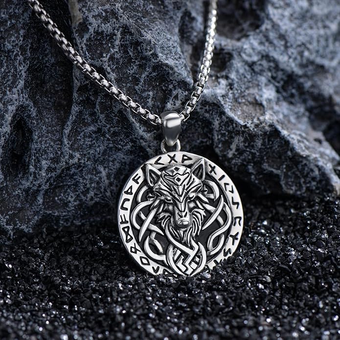 Taioiat viking Pendant Necklace for Men Nordic Celtic 925 Sterling Silver Vintage Mjolnir Jewelry Norse Vikings Gift for Women
