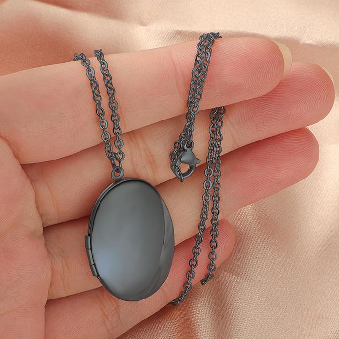 PHOCKSIN Personalized Locket Necklace for Women Photo Necklace with Customized Picture Birth Flower Birthstone New Years Gifts for Women