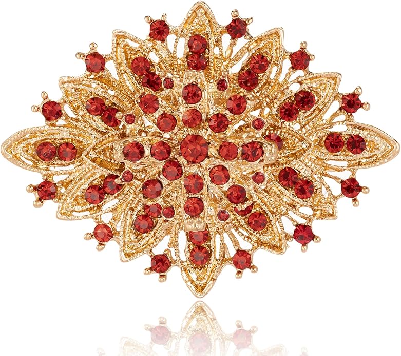 HAISWET Vintage Art Deco Crystal Rhinestone Brooch Pin for Women