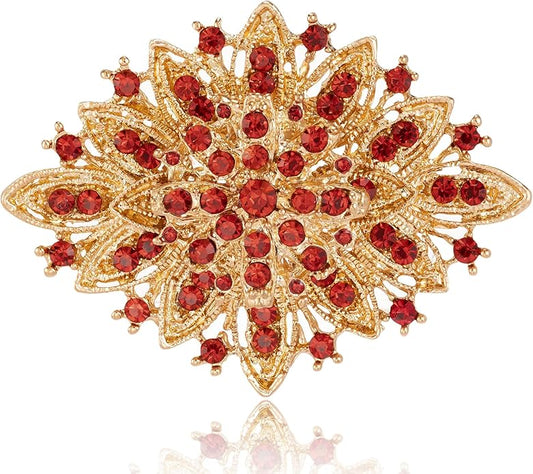HAISWET Vintage Art Deco Crystal Rhinestone Brooch Pin for Women