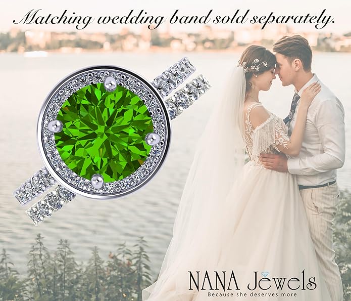 NANA Jewels Sterling Silver Engagement Rings for Women - Choose Simulated Morganite, Citrine, Aquamarine & More
