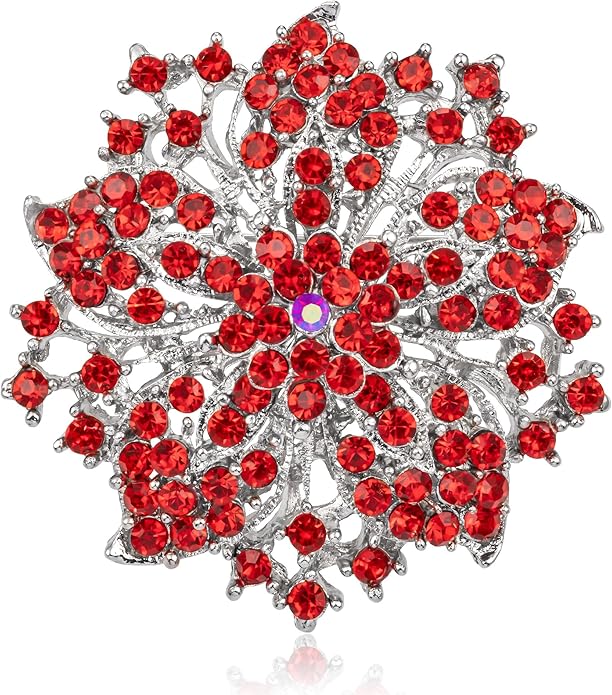 HAISWET Womens Flower-shape Statement Brooch Pin Crystal Brooch for Women