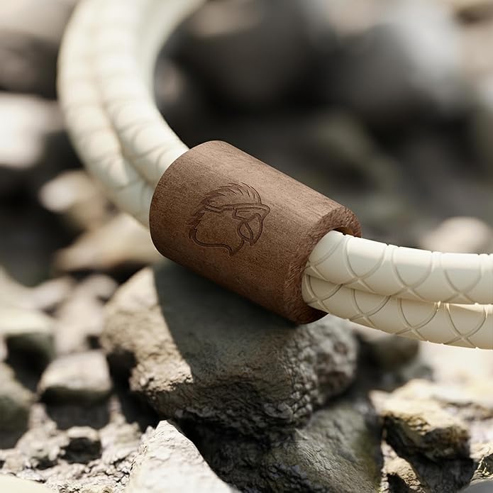 Rowdy Parrot The Driftwood FlexTech Adjustable Silicone Rope Bracelet: Waterproof, Sweatproof, Sunproof, Minimalist Surf, Golf Jewelry for Men - One Size Fits All