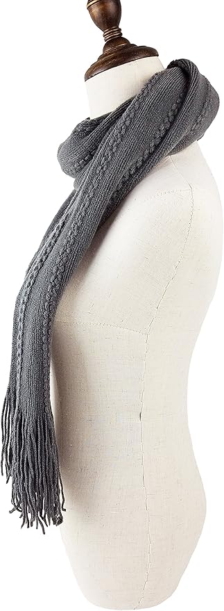 BRUCERIVER Women's Ultra Soft Knit Scarf & Glove Set Touchscreen Function Cable Design