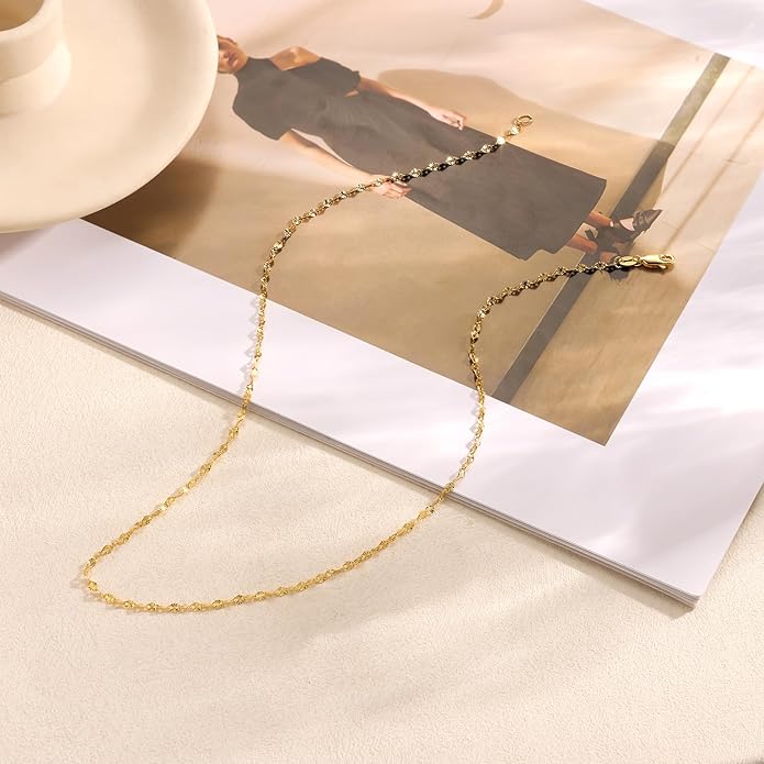 925 Sterling Silver Chain Necklace Link Chain Necklace for Women Simple Dainty 16K Gold Plated Necklace for Women Minimalist Waterproof Silver Necklace Trendy Jewelry Gifts