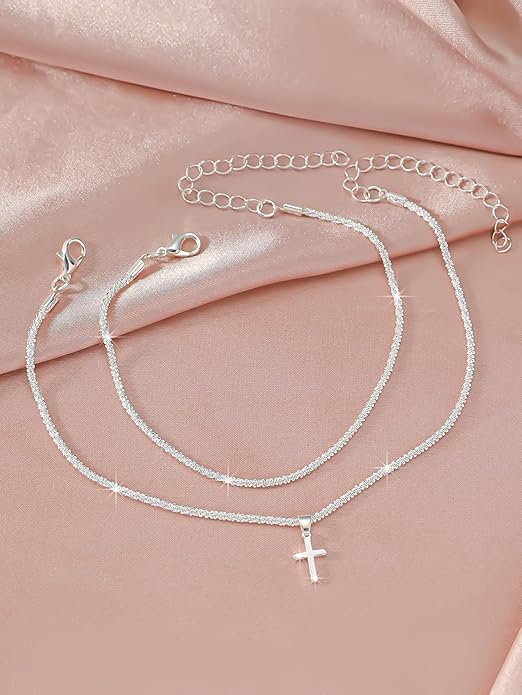 Ankle Bracelets for Women Waterproof Sparkly Anklets Tennis Rhinestone Anklets for Women Starfish Infinity Heart Cross Anklet Bracelet Beach Jewelry