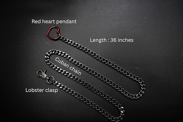 Chunky Gold Choker Necklaces for Women, Long Gold Chain Heart Necklace, 36 Inches Slip Chain Adjustable Lariat Heart Y Necklace for Women and Men, Goth Chunky Heart Necklace Jewlery Gifts