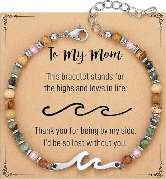 TONY & SANDY Friend Gifts for Women, Stocking Stuffers for Women, Sister Gifts from Sister, Wave Bracelet, Birthday Gifts for Woman, Bestie Friendship Bracelets, Unique Gifts for Her