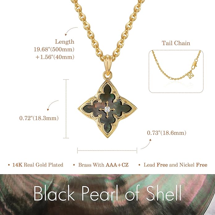 Fettero Gold Clover Necklace for Women Dainty 14K Gold Plated CZ Pendant Necklace Adjustable Chain Choker Charm Colorful Clover Pendant Lucky Necklaces for Women Jewelry