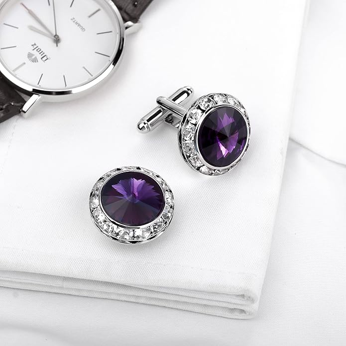 HAWSON Birthstone Tuxedo Studs and Cufflinks Set for Men's Suit Tuxedo Formal Dress Shirt Wedding Business Party Accessories