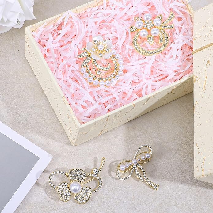 4pcs Brooches and Pins for Women, Flower Brooch, Crystal Pearl Brooch, for Women Fashion Accessories