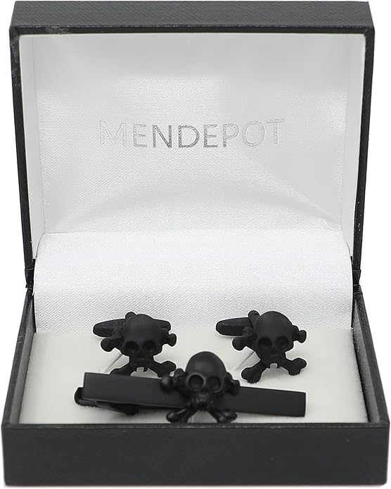 MENDEPOT Cufflinks And Tie Clip Set Men Wedding Accessory Gift Father's Day Birthday Cuff Links Tie Bar