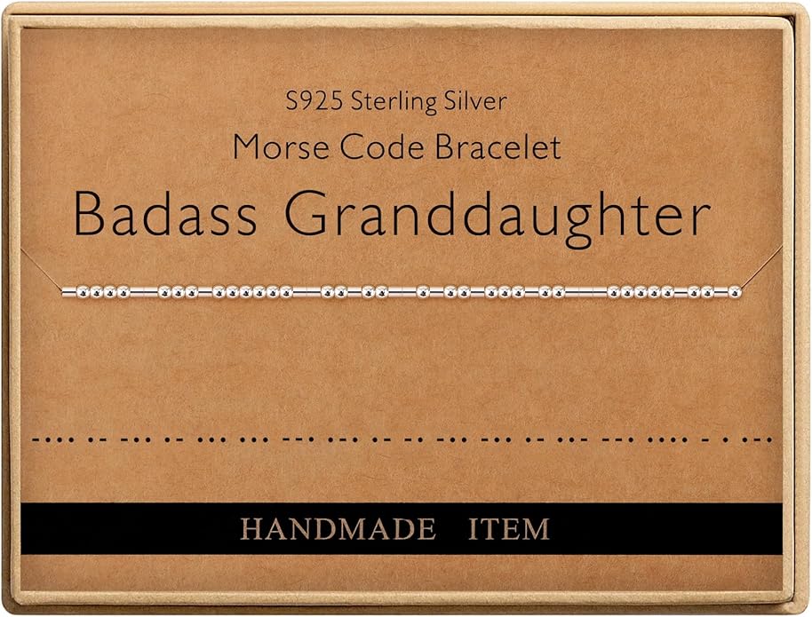 Monily Inspirational Gifts for Women Morse Code Bracelets for Women Funny Bracelet for Friend Funny Gift for Women Sterling Silver Bracelet for Women