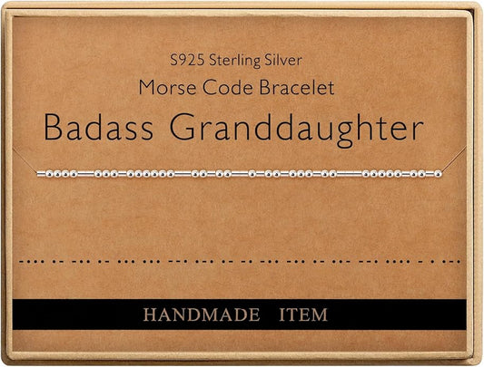 Monily Inspirational Gifts for Women Morse Code Bracelets for Women Funny Bracelet for Friend Funny Gift for Women Sterling Silver Bracelet for Women