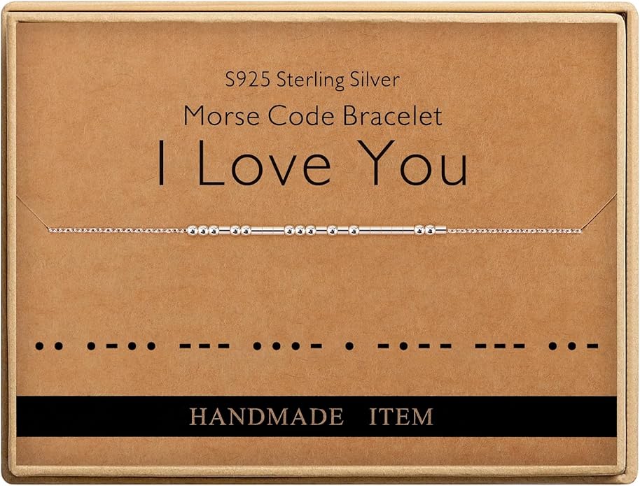 Monily Inspirational Gifts for Women Morse Code Bracelets for Women Funny Bracelet for Friend Funny Gift for Women Sterling Silver Bracelet for Women
