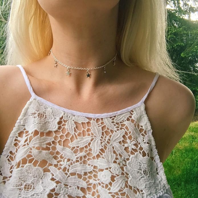 Starain 12Pcs Layered Choker Necklace Fashion Multilayer Chain Necklace Simple Gold Necklace Set for Women