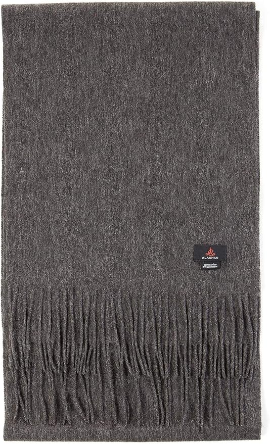 Alashan Cashmere Ultra-Fine Merino Wool and Cashmere Blend Woven Scarf -Luxe fabric-Lightweight- 72" x 12"
