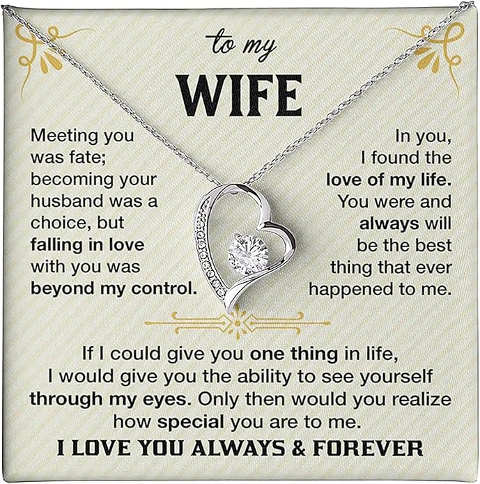 To My Future Wife Necklace - Promise Necklace For Her, Fiance Gifts For Her, Birthday Gifts For Future Wife With Message Card, To My Soulmate Necklace For Women Women Romantic Jewelry With Message Card, Gift Box
