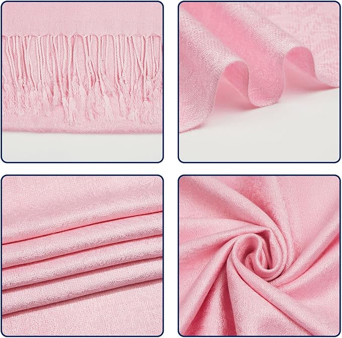 QIUTIMIY Paisley Pashmina Shawl Wrap Women Reversible Vintage Jacquard Pashmina Rave Scarf with Fringe for Evening, Wedding