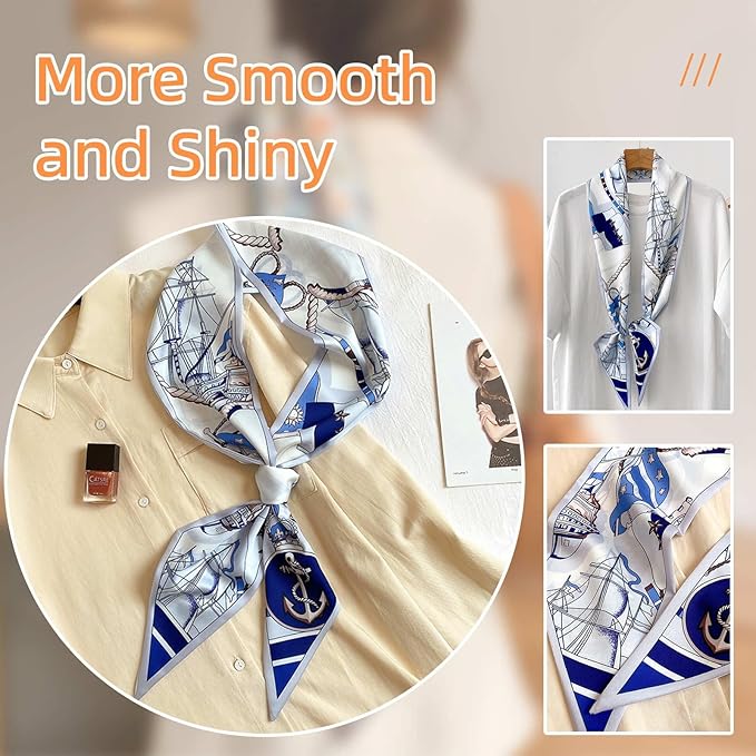 Dailyacc Hair Scarf for Women Fashion Silky Satin Headscarf Wrap Breathable Lightweight Neck Scarves For Handbag