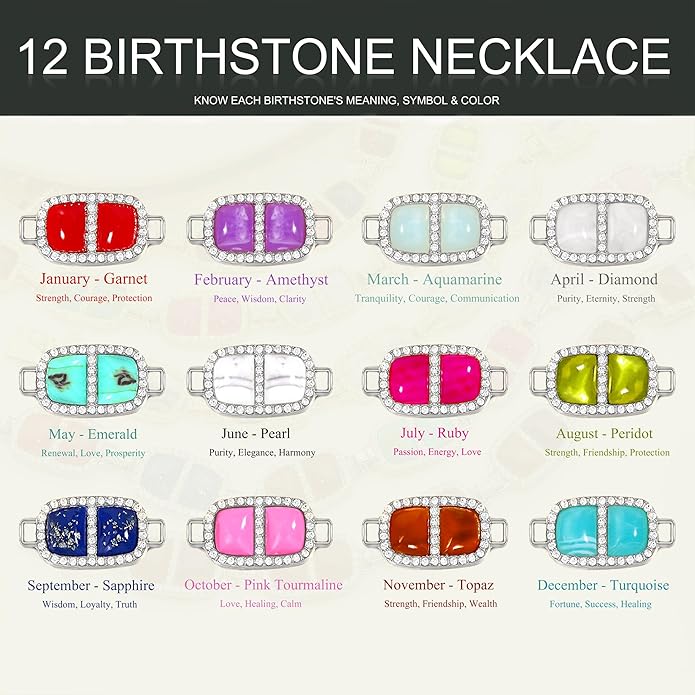 Chunky Necklace for Women 12 Colors Diamond Stone Gold Statement Necklace for Women Full Trendy Blue Birthstone Choker Necklace for Women Square Design Necklace Jewelry