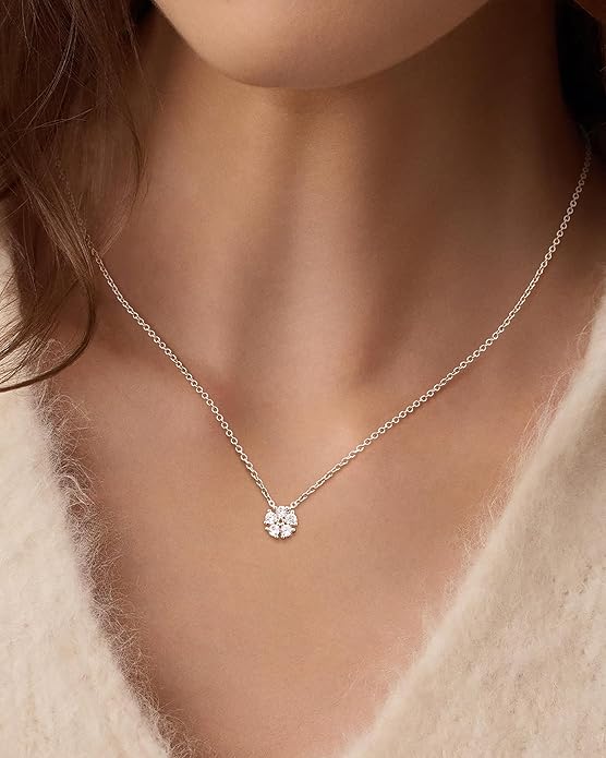 Cubic Zirconia Necklace, Dainty 14k Gold Plated Diamond Necklaces For Women Choker Necklace Simple Gold Plated CZ Jewelry Necklaces for Women Trendy Gifts