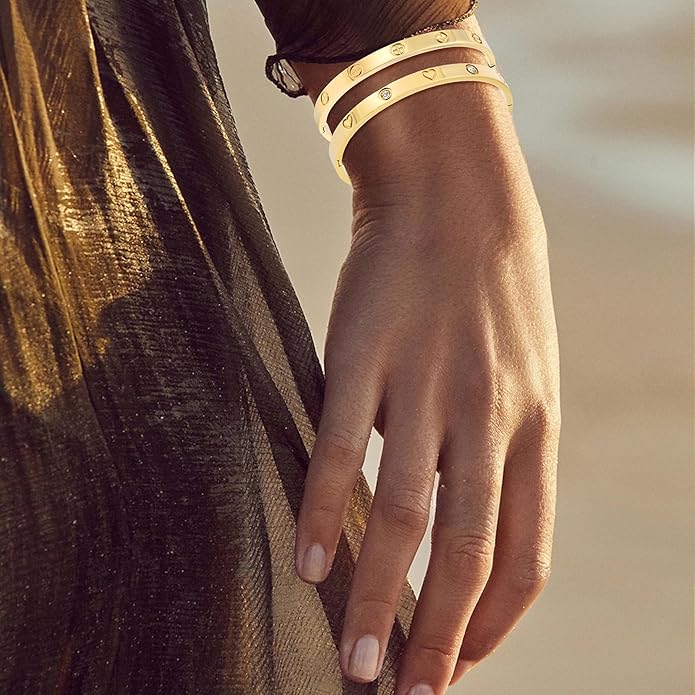 Silver Bangles for Women - Stainless Steel Love & Friendship Bracelet Set with Gift Box | Daily Wear & Party Jewelry