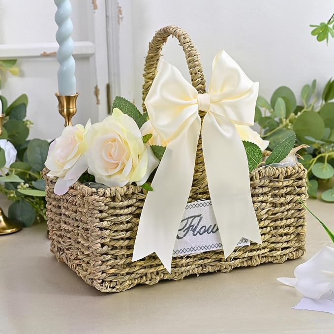 LEEQE Double Face Ivory Satin Ribbon 2 inch X 25 Yards Polyester Ivory Ribbon for Gift Wrapping Very Suitable for Weddings Party Hair Bow Invitation Decorations and More