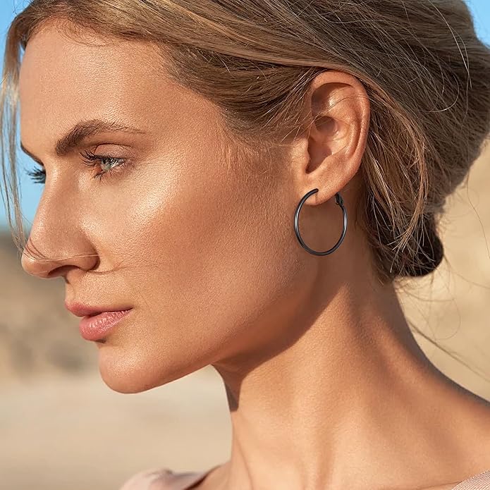 Gacimy Gold Hoop Earrings for Women 14K Gold Plated, 925 Sterling Silver Post Hypoallergenic Earrings Hoops for Women