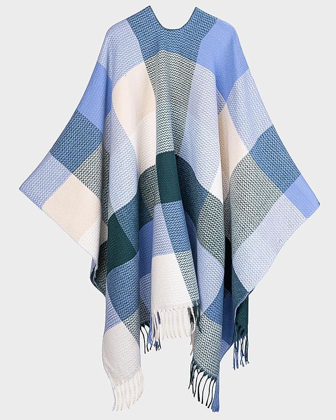 HOLDINA Women's Winter Shawl Wrap for Women–Warm Ponchos with Tassels,Christmas Gift for Mom & Older Women