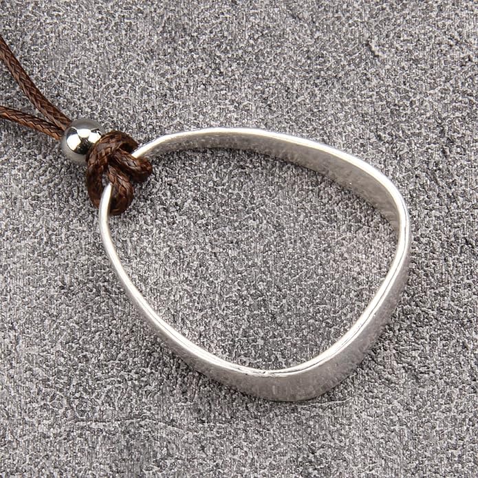 Long Boho Necklaces for Women Vintage Leather Wooden Pendant Y Choker Ethnic Style Gold Circle Hippie Sweater Necklace