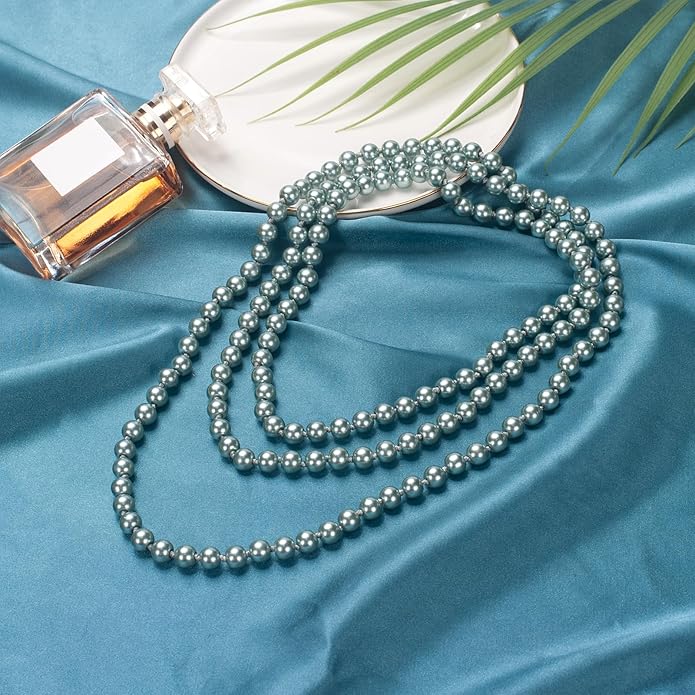 59" Long Pearl Necklaces for Women, Vintage Elegant Long Pearls Necklace for Wedding Party 1920s Gatsby Costume Jewelry