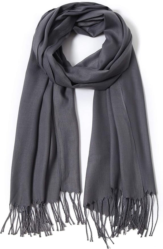 Cindy & Wendy Pashmina Shawls and Wraps Large Scarfs for Women Wedding Party Bridal Long Fashion Solid Shawl Wrap Fringes