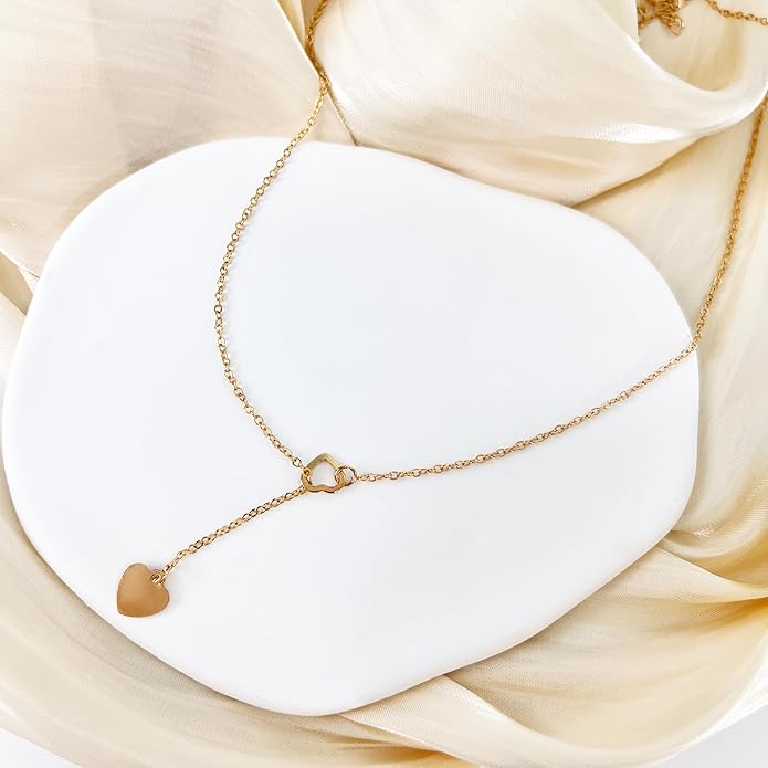 Irregular Y2k Long Y-shaped Necklace with Zircon Inlaid Sparkling Brick Tassel Pendant Double-Layer Chain High-end Fashion Accessory Women's