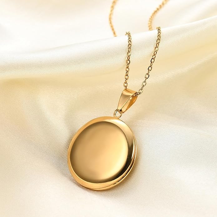 PHOCKSIN Personalized Locket Necklace for Women Photo Necklace with Customized Picture Birth Flower Birthstone New Years Gifts for Women