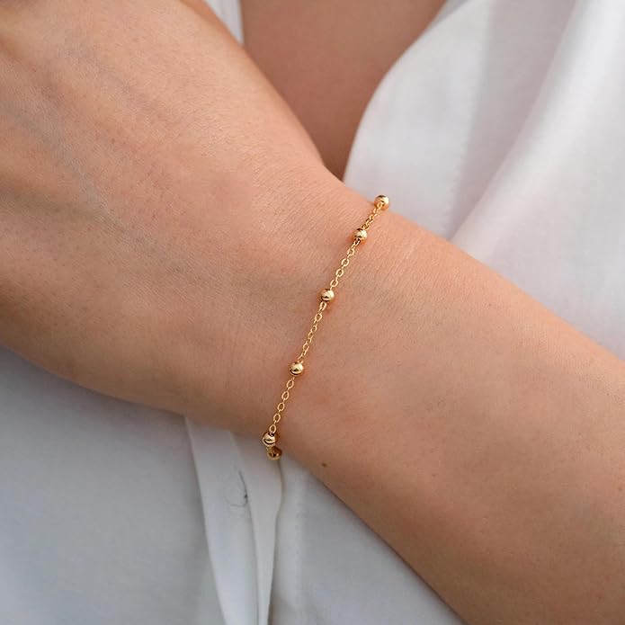 Moodear Stackable Bracelets for Men - Dainty 925 Sterling Silver/14K Gold Plated Cuff Snake Box Cuban Link Chain Bangle Bracelet Set Mens Jewelry