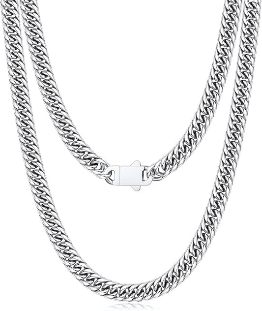 Joymoly 5MM/7MM/9MM Cuban Link Chain for Men Boys with Push-Lock Clasp, Thick 18K Gold Plated Stainless Steel Chains for Men, Cool Mens Necklace Chain 18/20/22/24/26 Inch