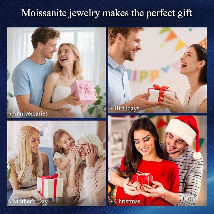 Moissanite Necklace for Women 14k Gold Heart Necklaces Moissanite Pendant for Woman 1 Carat - Luxury Love Jewelry Gift for Anniversary, Birthday and Christmas - Jewelry for Wife from Husband