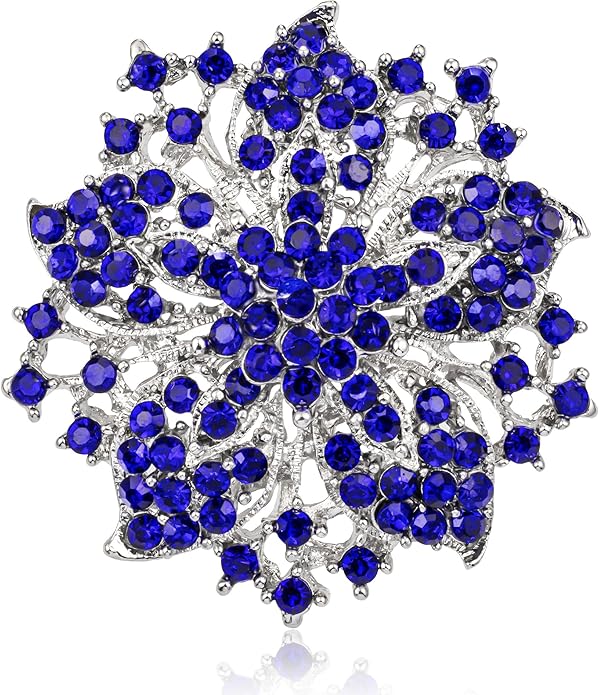 HAISWET Womens Flower-shape Statement Brooch Pin Crystal Brooch for Women