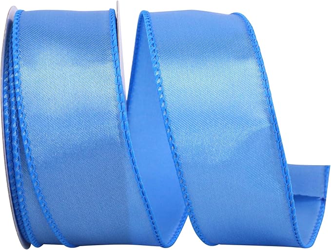 Reliant Ribbon Satin Value Wired Edge Ribbon, 1-1/2 Inch X 10 Yards, Light Blue