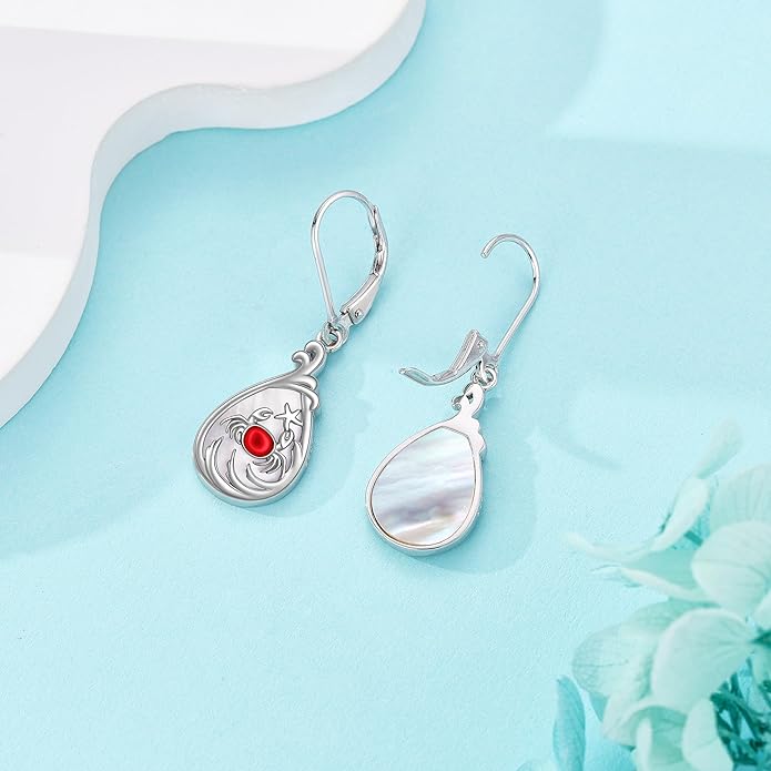 MONGAS Dragonfly/Sunflower/Hummingbird/Sand Dollar/Crab/Champagne/Arrow/Cherry/Ankh/Sloth Earrings for Women Sterling Silver Dragonfly/Sunflower/Hummingbird/Sand Dollar Jewelry for Women