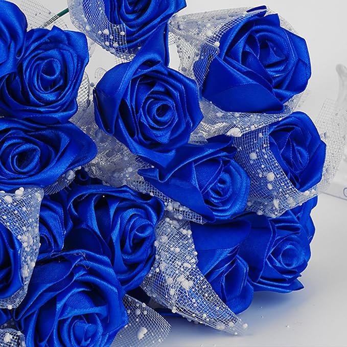 LEEQE Double Face Royal Blue Satin Ribbon 1 inch X 25 Yards Polyester Royal Blue Ribbon for Gift Wrapping Very Suitable for Weddings Party Hair Bow Invitation Decorations and More