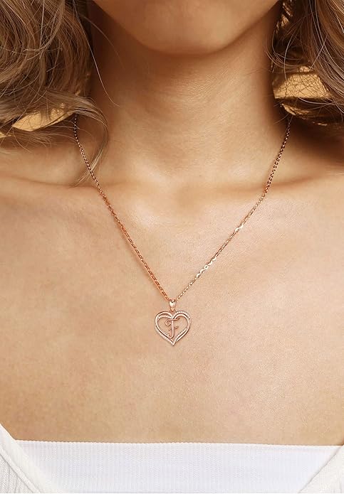 INFUSEU Unique Initial Necklaces for Women Girls Small Heart Letter Jewelry, Meaningful Personalized Gifts