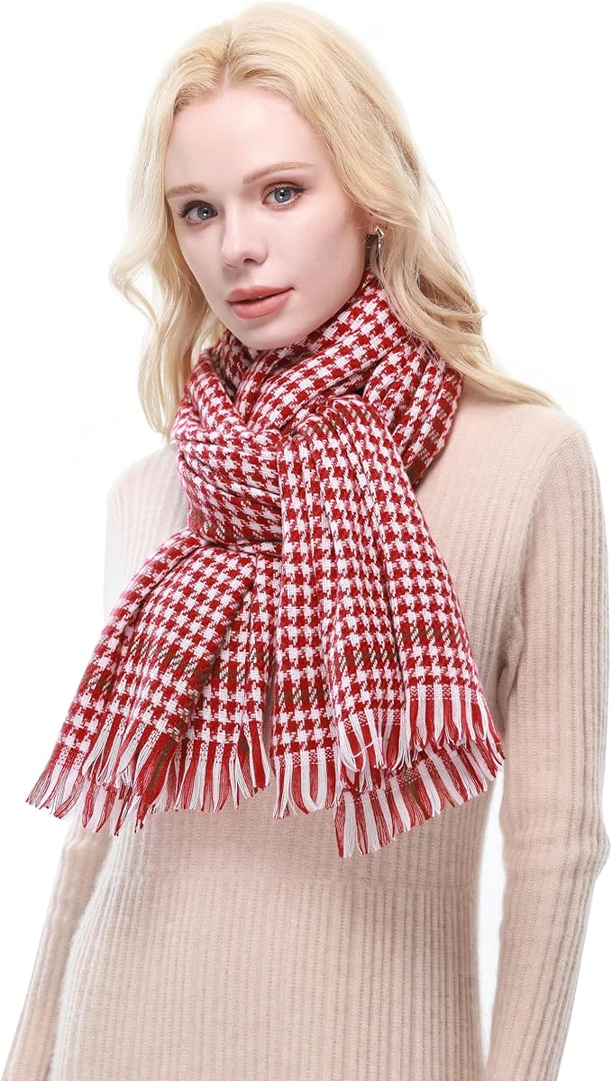 RIIQIICHY Plaid Scarf for Women Fall Winter Pashmina Scarves Wraps for Cold Weather Warm Large