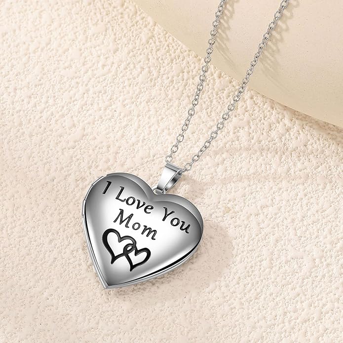 PHOCKSIN Personalized Locket Necklace for Women Photo Necklace with Customized Picture Birth Flower Birthstone New Years Gifts for Women