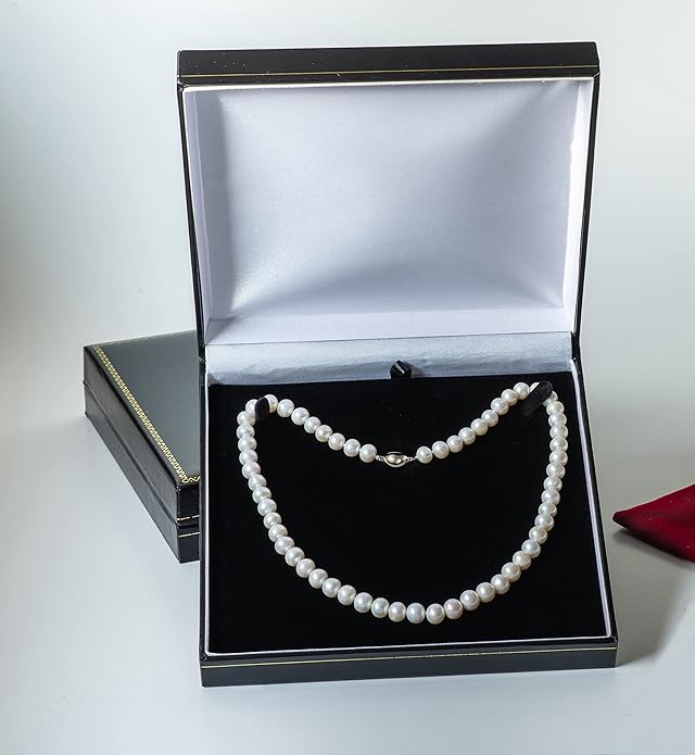 II ROUND PEARL II Real Pearl Necklace for Women Ivory Beige Cream White Pearls Jewelry Men Cultured Freshwater Sterling Silver Wedding